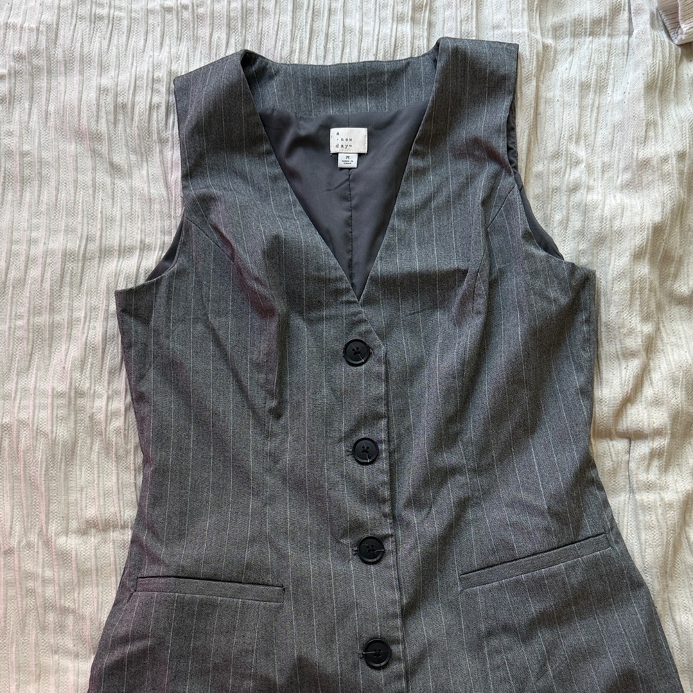 A New Day Gray Pinstripe Dress